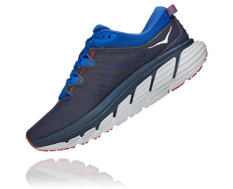 Zapatillas Running Hoka One One Hombre - Gaviota 3 - Negras/Azules - ZSR812576